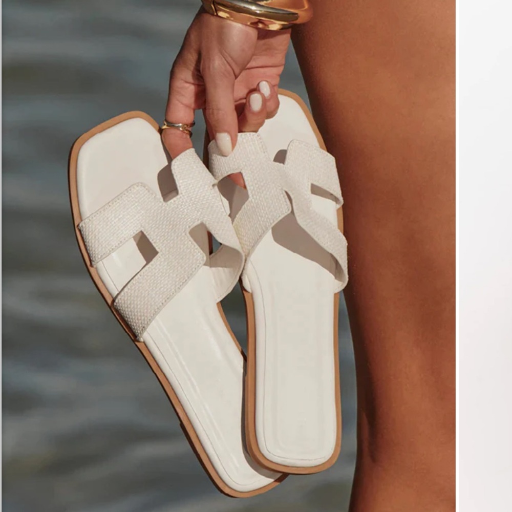 Billini Cream Slide Sandals